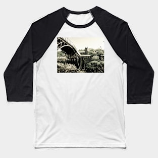 Ironbridge with Village in Spring Snow Baseball T-Shirt